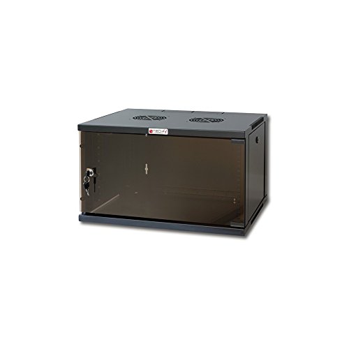 Techly i-case er-1009b45 Rack Montiert auf der Wand 9U 50 kg schwarz Regal – Regale (50 kg, Rack Montiert auf der Wand, Glas, Schwarz, 48,3 cm (19), aktiv) von Techly