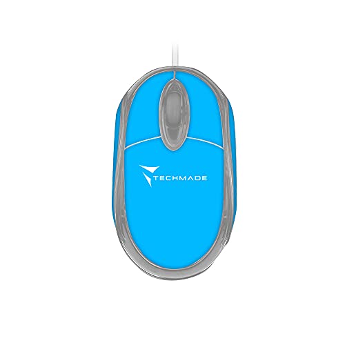 TECHMADE Optische Maus USB 800 DPI Blau TM-2023-BL von Techmade