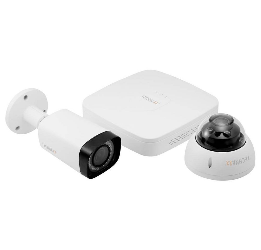 Technaxx 4-Kanal HD-CVI Überwachungskamera-Set mit 2 Überwachungskamera (Aufnahme auf Speicherkarte, mit IR-LEDs) von Technaxx
