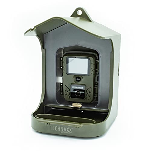 Technaxx Full HD Bird Cam TX-165 - Outdoor-Videokamera mit weitem Betrachtungswinkel von 100° und Zeitlupen-Videofunktion - zur Beobachtung von Vögeln & anderen Kleintieren -inkl 150g Futterbehälter von technaxx