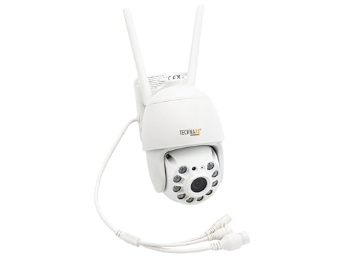 Technaxx FullHD Aussen Überwachungskamera IP66 mit Bewegungsmelder bis zu 15 m, FullHD-Videoauflösung, Nachtsicht IR, Rotationswinkel 355° & 90° - 3MP WiFi PT Dome Kamera TX-192 von technaxx