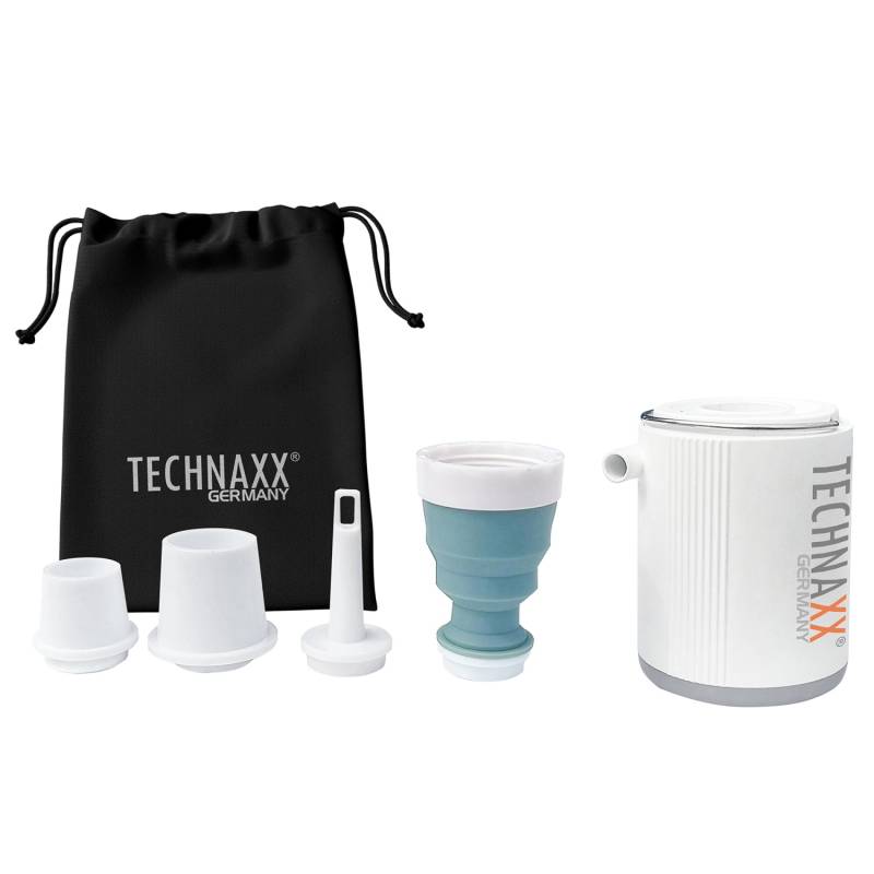 Technaxx Mini-Akku-Luftpumpe TX-261 mit LED-Licht-Funktion Weiß von Technaxx