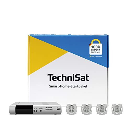 TechniSat Smart-Home Startpaket Rollladen BJ2 - Set mit Zentraleinheit 2 und 4-mal Unterputz Rollladeneinsatz (Z-Wave Funktechnologie, smarte Steuerung per App, für Busch-Jaeger Schalterprogramm) von TechniSat