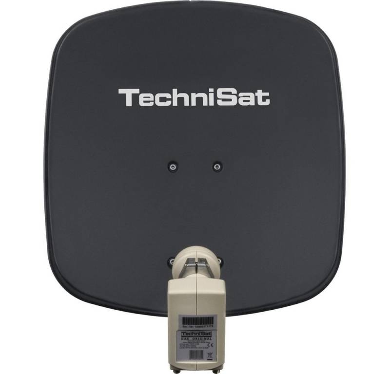 TechniSat Technisat DigiDish 45 + Twin LNB Grau Sat-Antenne Camping Sat-Anlage (Empfang aller DVB-Programme), HD TV Signal von TechniSat