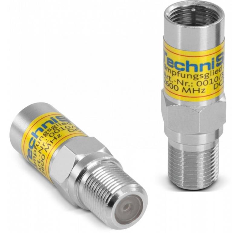 TechniSat Technisat SAT-Dämpfung 10 dB - Signalverstärker Camping Sat-Anlage, Wasserdicht nach IP67 für Außenbereich von TechniSat