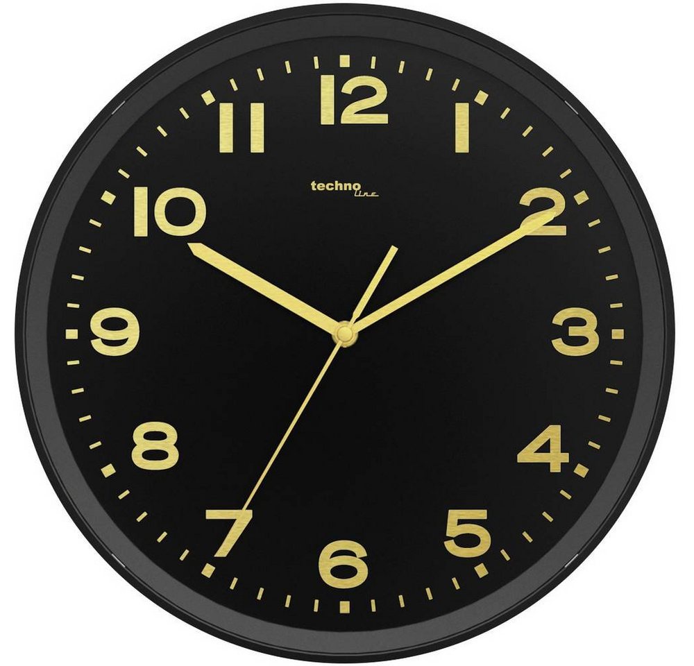 Techno Line Wanduhr Funk-Wanduhr WT 8500 WT 8500-1 gold von Techno Line