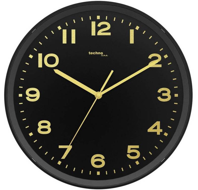 Techno Line Wanduhr Funk-Wanduhr WT 8500 WT 8500-1 gold von Techno Line