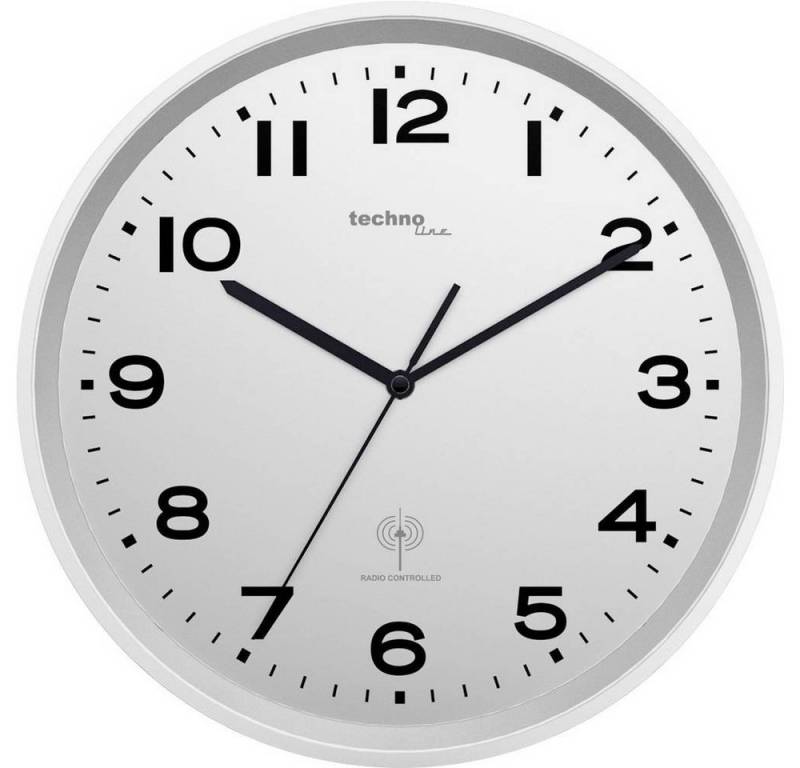 Techno Line Wanduhr Funk-Wanduhr WT 8500 WT 8500-2 silber von Techno Line