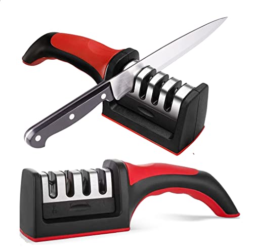 Messerschärfer für Küchenmesser - Edelstahl 4-in-1 Küchenmesserschärfer - Ergonomisch und einfach zu bedienen Messerschärfer mit 4 Stufen-Schleifschlitzen Messerschärfer für Küchenmesser - Edelstahl 4-in-1 Küchenmesserschärfer - Ergonomisch und einfach zu bedienen Messerschärfer mit 4 Stufen-Schleifschlitzen von TechnoLegend