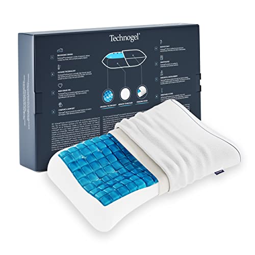 Technogel New Generation Original Anatomic Curve Orthopädisches Nackenstütz-Kopfkissen Antibakteriell,HWS-Gel-Kissen für Rücken-& Seitenschläfer inkl. Kissenbezug 66x40x09cm von Technogel