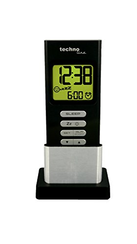 Technoline DreamMate Wecker mit Einschlaffunktion, Kunststoff, Schwarz, 7.8 x 4.4 x 14.3 cm, 16 von Technoline