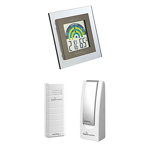 Technoline Mobile Alerts MA 10230 Raumklimastation + MA 10001 Starter Set Hausüberwachungssystem, 2-teilig Silber, 4 x 2,5 x 10,3 cm von Technoline