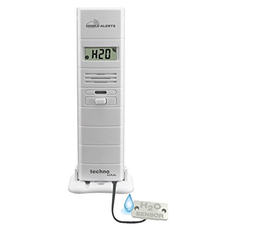 Mobile Alerts MA 10350 3 in 1 - Thermo-Hygrosensor und Wasserdetektor in einem, Alarmierung via Push-Mitteilung und Datenübertragung auf Ihr Smartphone, perfekt für Keller, Dachboden, Waschmaschine, Geschirrspühler, weiß von Technoline