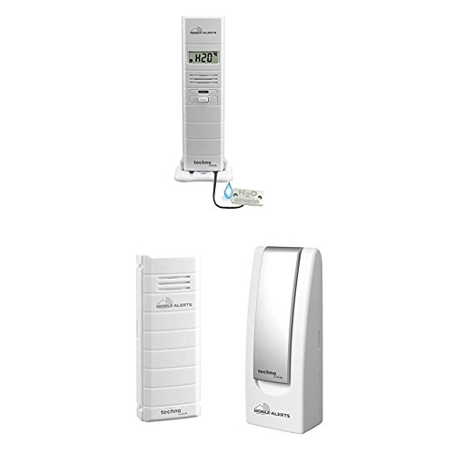 Mobile Alerts MA 10350 3 in 1 - Thermo-Hygrosensor und Wasserdetektor in einem, weiß + MA 10001 Starter Set Hausüberwachungssystem, weiß, 4 x 2,5 x 10,3 cm von Technoline