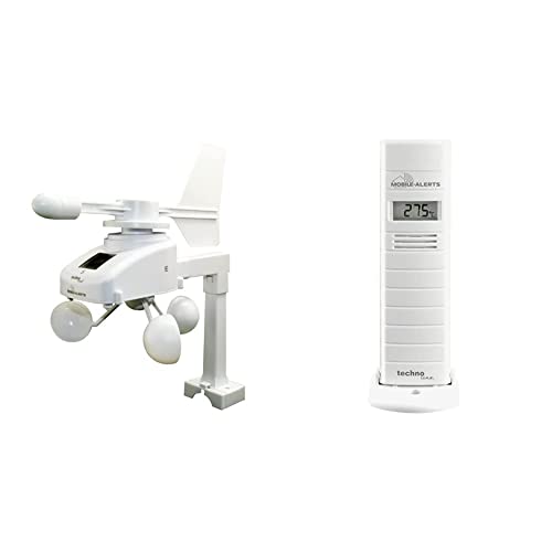 Mobile Alerts MA 10660 Windsensor, Zusatzsensor & Mobile Alerts Zusatzsensor MA 10200 - Thermo - Hygro-Sensor mit Datenübertragung auf das Smartphone, mit Alexa kompatibel, 9 x 7 x 18 cm von Technoline