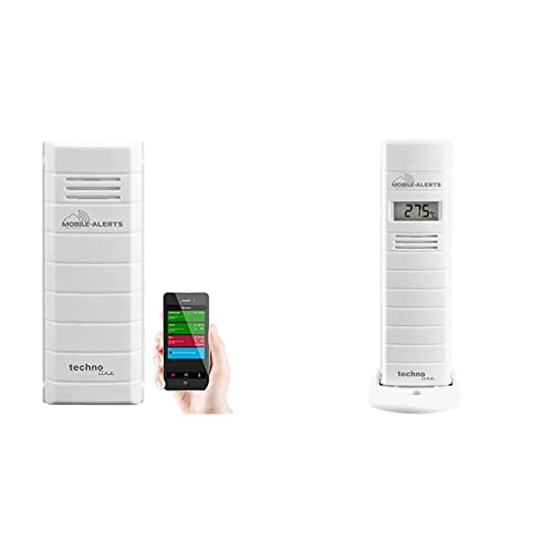 Mobile MA10100 Alerts Zusatzsensor MA 10100 - Temperatursensor mit Datenübertragung auf das Smartphone, weiß, 3,2 x 1,7 x 8,7 cm & Mobile Alerts Zusatzsensor MA 10200 - Thermo, 9 x 7 x 18 cm von Technoline