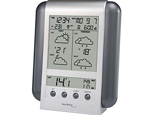 Technoline, Meteotronic Wetterstation WM 5412, Silber, 2-teilig bestehend aus Station und Sensor, 13,5 x 2,8 x 16,6cm von Technoline