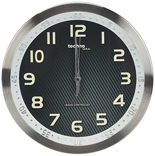 Technoline, WT 8970 Funk-Wanduhr, Ø 30cm, silber-schwarz von Technoline