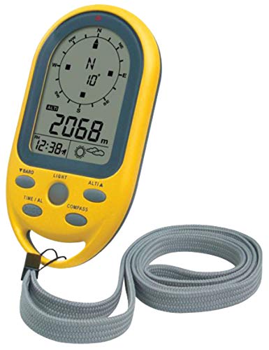 Technoline 3152 EA 3050 Kompass mit Höhenmesser, Luftdruckanzeige, Uhrzeit, Anzeige von Wettertendenz gelb, 5,4 x 10,3 x 1,7 cm von Technoline