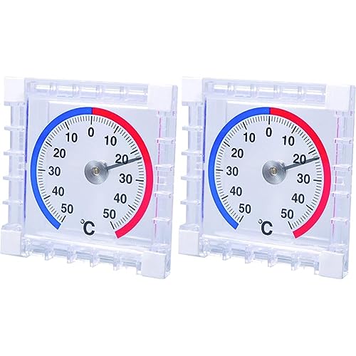 Technoline Fensterthermometer, weiß, 7,5 x 2,1 x 7,5 cm, WA 1010 (Packung mit 2) von Technoline