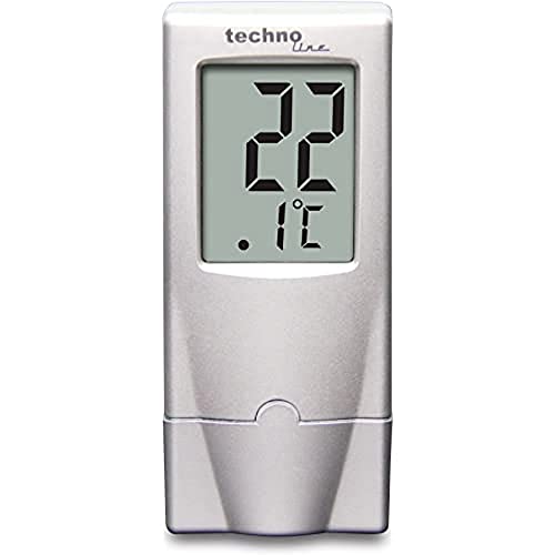 Technoline Fensterthermometer WS 7024 mit Temperaturanzeige , Silber, 3,8 x 1,5 x 8,9 cm von Technoline