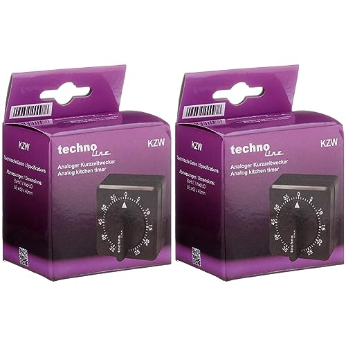 Technoline KZW Analog Kurzzeitwecker schwarz (Packung mit 2) von Technoline