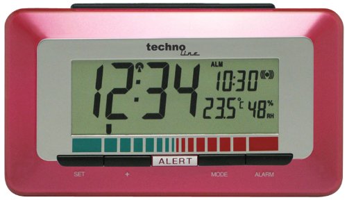 Technoline Luftgütemonitor WL 1000 mit Innentemperaturanzeige und Luftgütesensor zur Überwachung der Raumluftqualität , Rot, 15,0 x 4,8 x 8,5 cm von Technoline