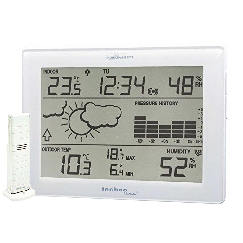 Technoline MA 10410 Wetterstation mit Anbindung zum MOBILE ALERTS Haus-Überwachungs-System, Weiß von Technoline
