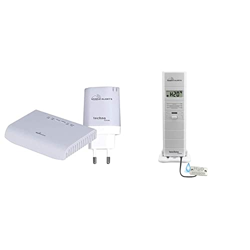 Technoline MA12024 Set bestehend aus dem Gateway 2.0 MA12022 und dem Power-Check-Sensor MA10870, weiß & Mobile Alerts MA 10350 3 in 1 - Thermo-Hygrosensor und Wasserdetektor in einem, weiß von Technoline