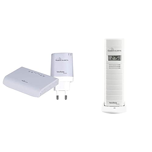 Technoline MA12024 Set bestehend aus dem Gateway 2.0 MA12022 und dem Power-Check-Sensor MA10870, weiß & Mobile Alerts Zusatzsensor MA 10200 - Thermo - Hygro-Sensor mit Datenübertragung, 9 x 7 x 18 cm von Technoline