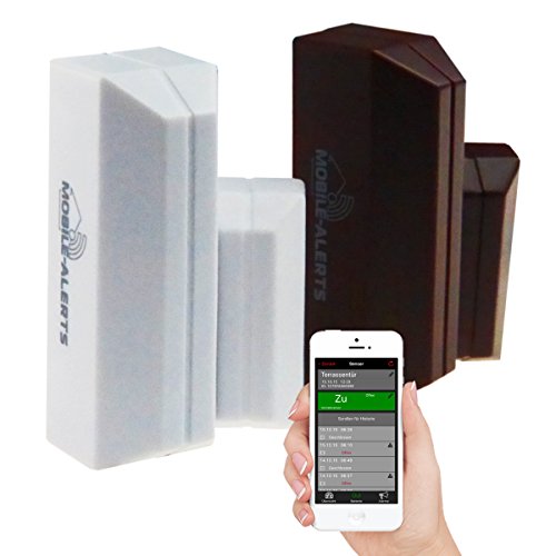 Technoline MA10800-1 Mobile Alerts Fensterkontakt 1-er Set MA 10800-1, 1 x weißes Gehäuse und 1 x braunes Gehäuse von Technoline