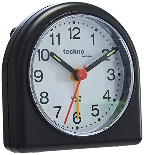 Technoline Quarzwecker Model SD, schwarz, analog, nachtleuchtende Zeiger von Technoline