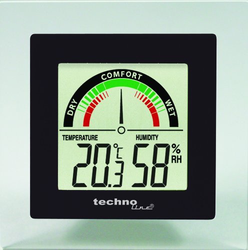 Technoline WS9415 Bürothermometer mit Temperaturanzeige und Luftfeuchteanzeige, Raumkomfort (Luftqualität), digitales Thermometer, kleine Temperaturstation von Technoline