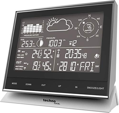 Technoline WS 1700 moderne Wetterstation mit allen relevanten Daten zur aktuellen Wetterlage, mit nützlichen Zusatzfunktionen, schwarz/silber, 153 x 53 x 138 mm Technoline WS 1700 moderne Wetterstation mit allen relevanten Daten zur aktuellen Wetterlage, mit nützlichen Zusatzfunktionen, schwarz/silber, 153 x 53 x 138 mm von Technoline