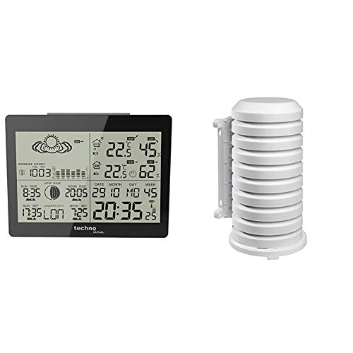 Technoline WS 6760 moderne Wetterstation mit Vorhersage von Wettersituation und Anzeige von Mondphasen in Form von Icons, schwarz, 17,1x5x12,3cm & TFA Dostmann Schutzhülle für Sender Artikel, weiß Technoline WS 6760 moderne Wetterstation mit Vorhersage von Wettersituation und Anzeige von Mondphasen in Form von Icons, schwarz, 17,1x5x12,3cm & TFA Dostmann Schutzhülle für Sender Artikel, weiß von Technoline