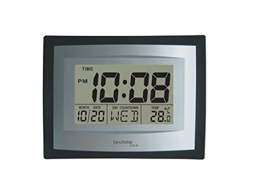 Technoline WS 8004 Quarzuhr, Silber-schwarz von Technoline