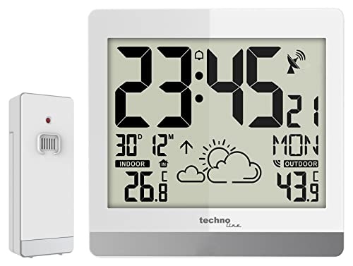 technoline WS8119 digitale Funkwanduhr mit Temperaturanzeige und Wettervorhersage von Technoline