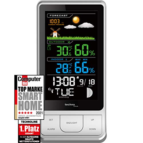 techno line farbige Funkwetterstation WS6441 inklusive Außensender TX10-2 von Technoline