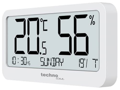 Technoline WS9455, Hygrometer, Thermometer, Luftfeuchtigkeitsmesser, digitales Raumthermometer, Temperaturstation von Technoline