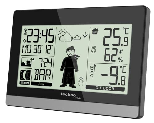 Technoline WS9612 moderne Wetterstation, schwarz von Technoline