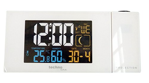 Technoline WT 537 Projektionswecker WT537 Funkwecker mit Projektion, sowie Temperatur - und Luftfeuchteanzeige, weiß, 16.5 x 5.6 x 7.5 cm Technoline WT 537 Projektionswecker WT537 Funkwecker mit Projektion, sowie Temperatur - und Luftfeuchteanzeige, weiß, 16.5 x 5.6 x 7.5 cm von Technoline