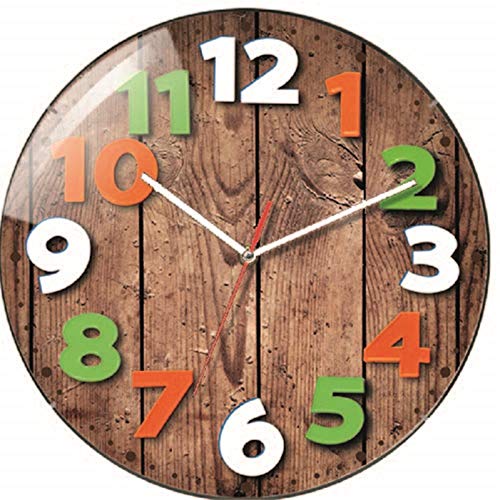 Technoline WT 7435 Quartz Wall Clock Kreis Mehrfarbig Wanduhr (AA, Mehrfarbig, Kunststoff, 31 cm von Technoline