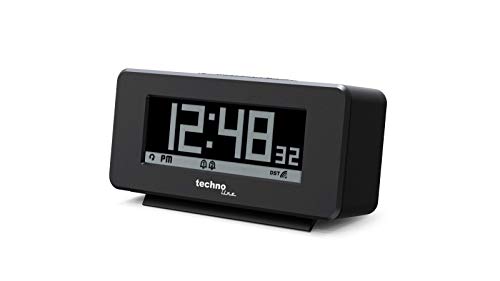 technoline WT295 Funkwecker mit positiv-und Negativ-Display, Matt Schwarz, 120 x 57 x 45mm von Technoline