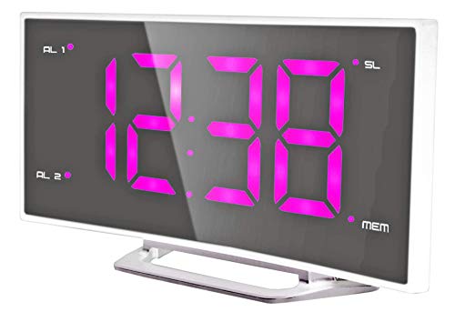 Technoline WT460 pink 2 x Weckalarm, 10 Speicherplätze für Radiosender, Display 2-stufig dimmbar, Kunststoff, weiß, 171 x 87 x 40 mm von Technoline