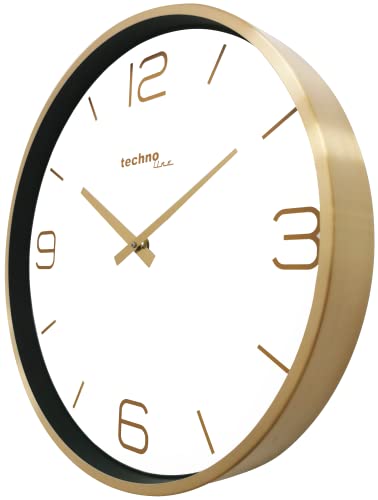 Technoline WT7280 Klassische Wanduhr, kontrastreich und gut ablesbar, 30 cm, Gold von Technoline