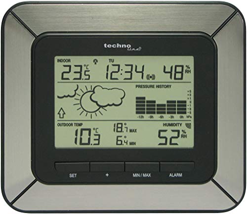 Technoline Wetterstation WS 9273-IT mit Vorhersage von Wettersituationen und Wettertendenz sowie 12h Luftdruckhistore von Technoline