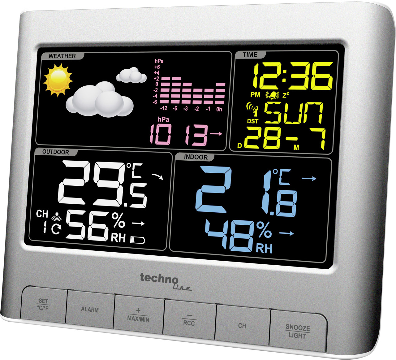 Technoline Wetterstation WS 6449 silber von Technoline