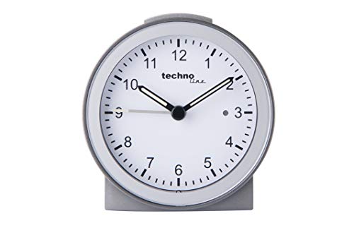 Technoline modern und klassisch zu gleich Quarzwecker Modell G, Silber, 80 x 32 x 84 mm von Technoline