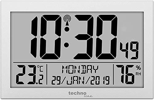 Technoline WS 8016 Digital Radio Wall Clock with Temperature and Humidity Display von Technoline