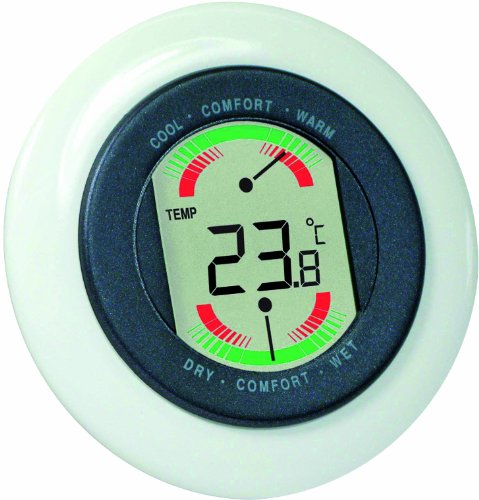 Technoline Temperaturstation WS 9412 mit Innentemperaturanzeige sowie Innenluftfeuchteanzeige und Raumkomfortanzeige, Weiß von Technoline